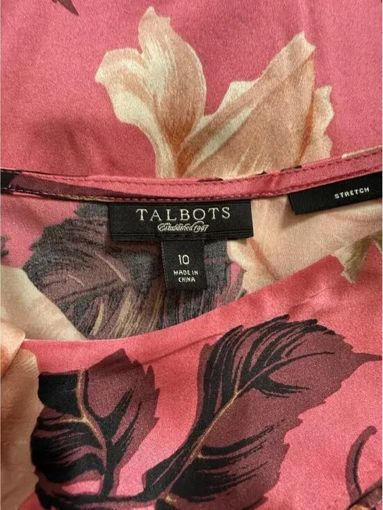 Talbots Floral Sleeveless Cowl Neck Top Size 10 - Picture 3 of 4